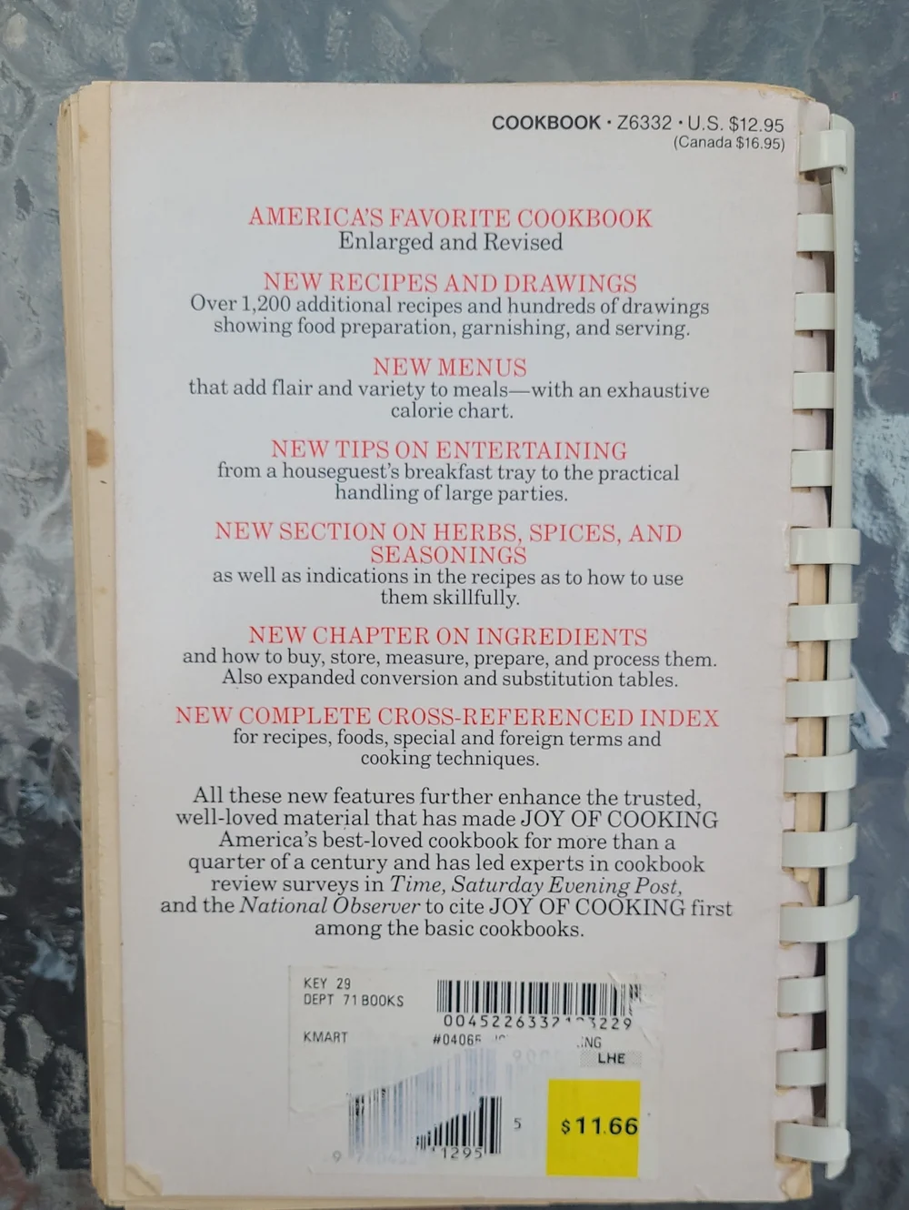 The All Purpose Cookbook Joy of Cooking Spiral bound cookbook